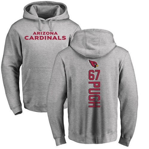 Arizona Cardinals Men Ash Justin Pugh Backer NFL Football 67 Pullover Hoodie Sweatshirts